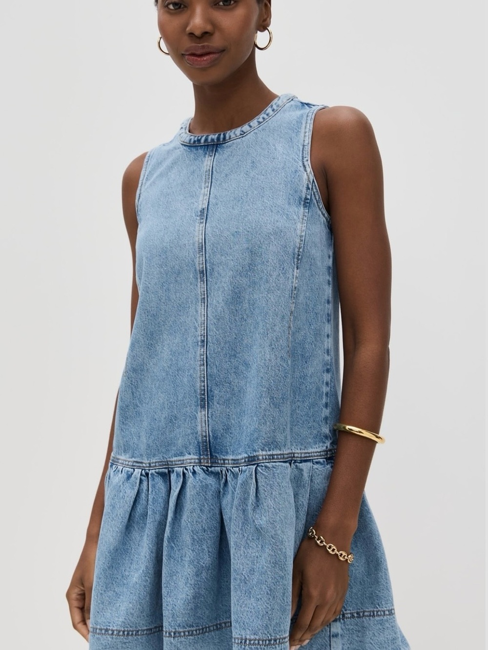 Tanya Taylor Light Blue Denim Mini Dress